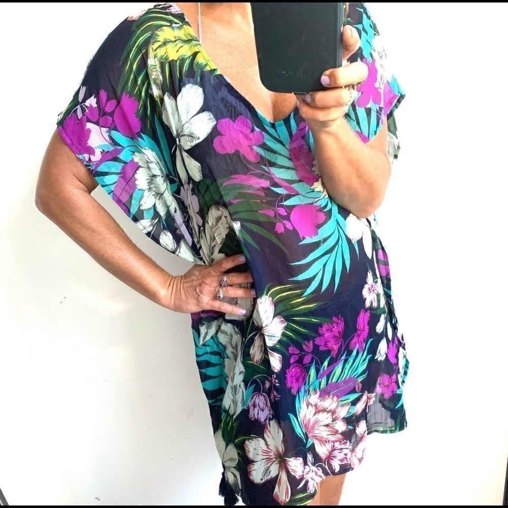 Kona Sol New Swim Alohahawaiian Flowycoverup